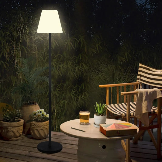 Solar Outdoor Floor Lamp with Ambient Lighting