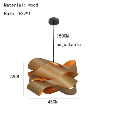 Wooden Pendant Lamp Southeast Asian Bedroom Restaurant Light