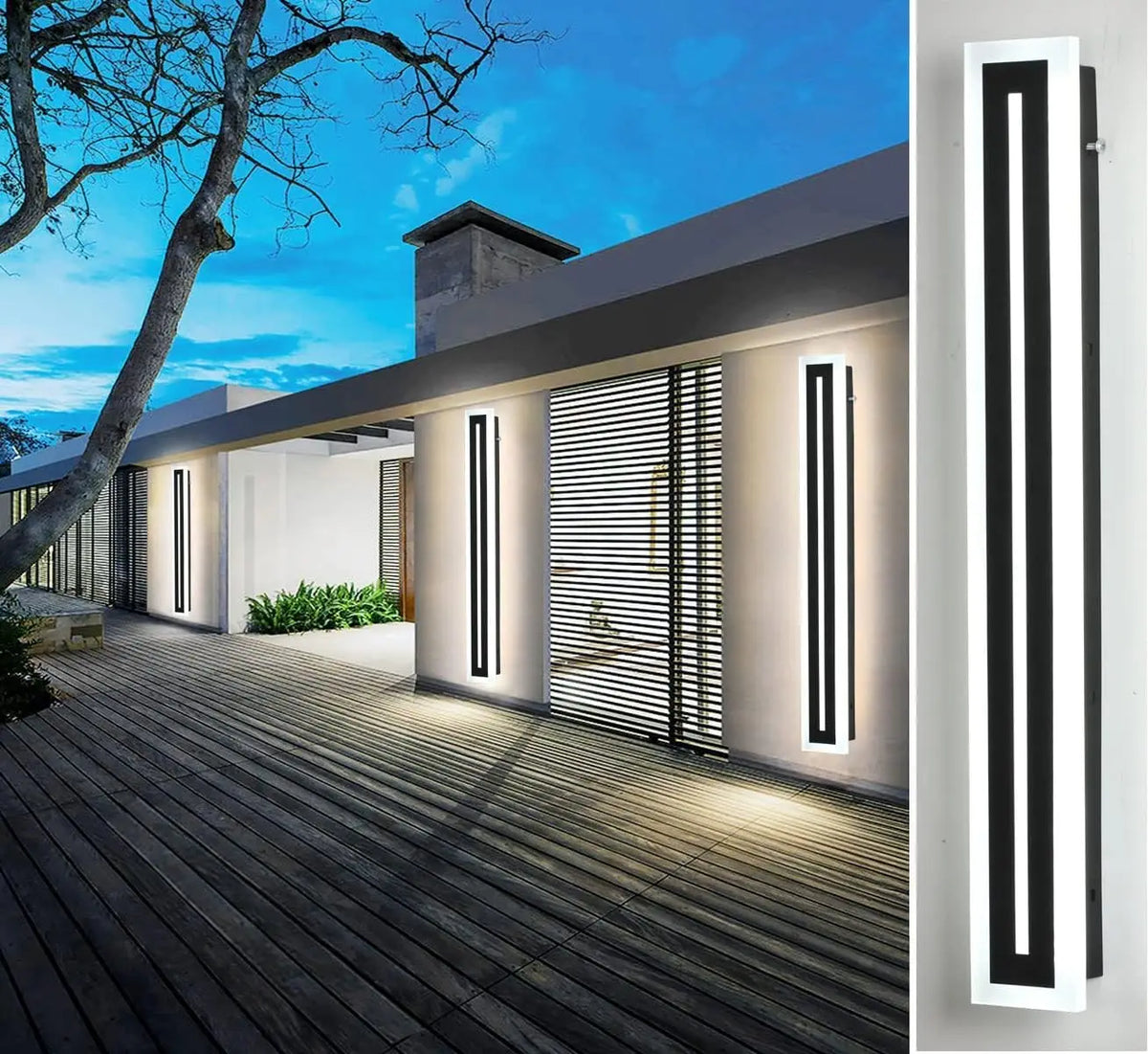 Modern Outdoor LED Strip Wall Light for Patios