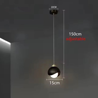 Glass Ball Pendant Lamp Modern Bedroom Bedside Hanging Light