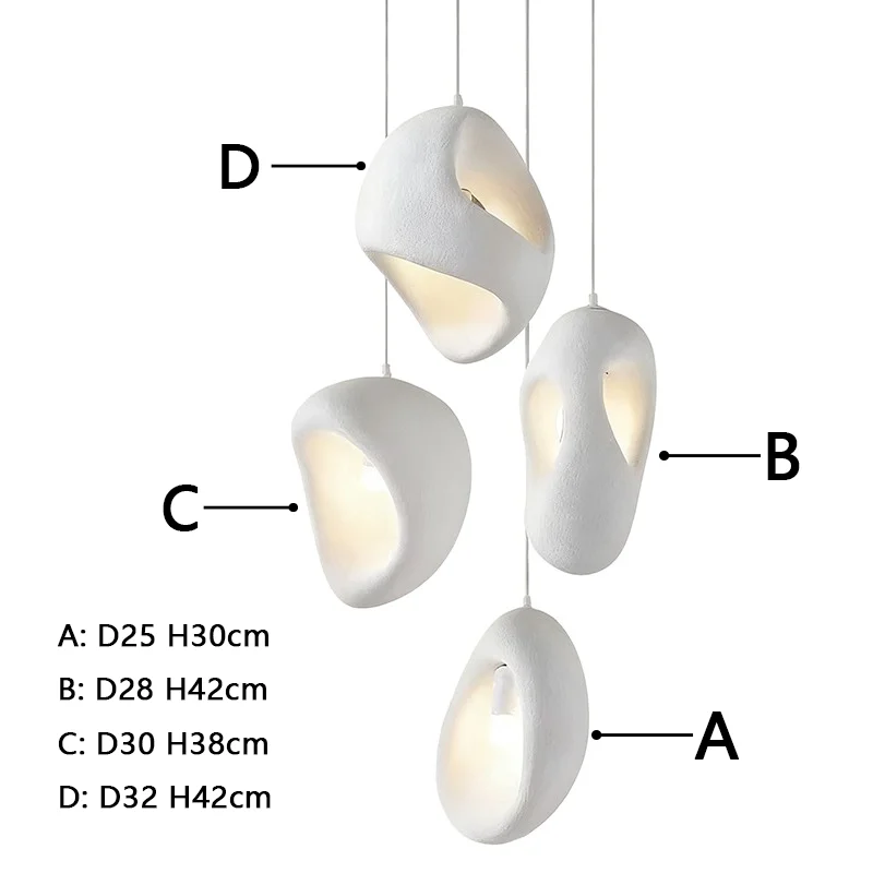 Wabi Sabi Pendant Chandelier for Staircase Lighting
