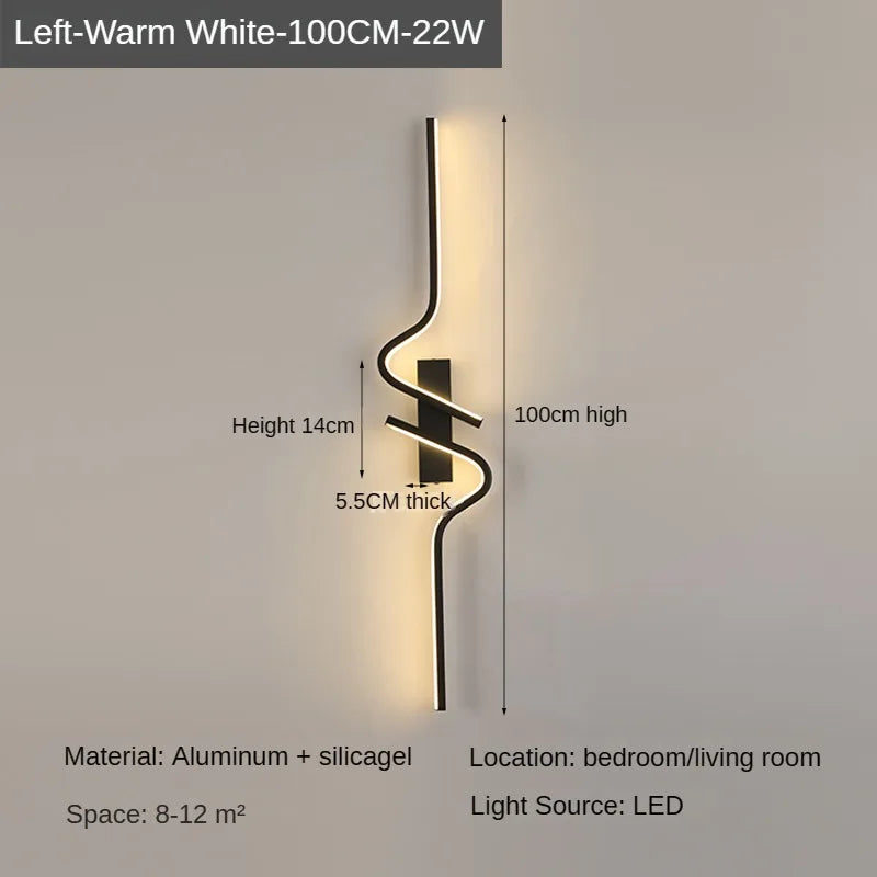 Minimalist LED Wall Light Bedroom Bedside Living Room Sconce