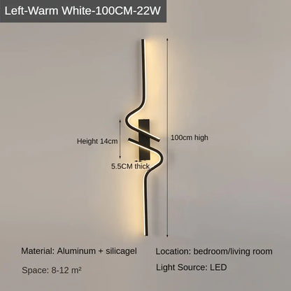 Minimalist LED Wall Light Bedroom Bedside Living Room Sconce