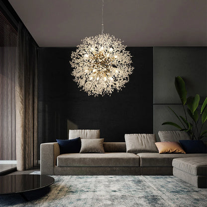 Modern Firework Crystal Chandelier Gold Sputnik Pendant Light