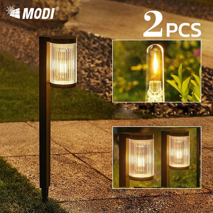 Solar Spike Path Lights with Warm LED Glow