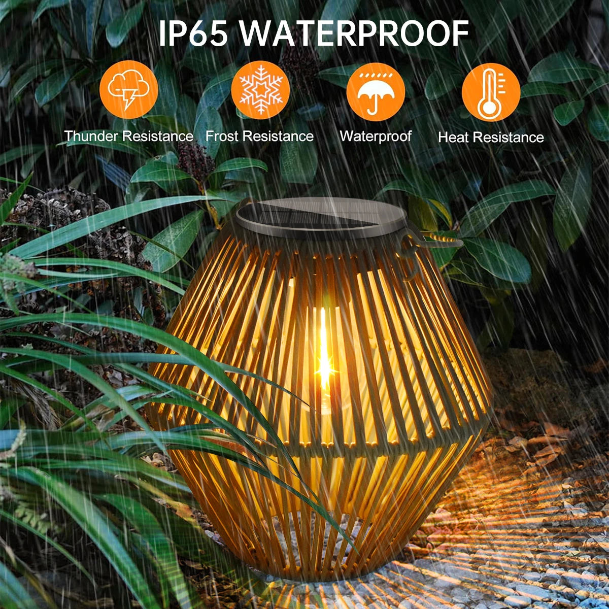 Solar Hanging Lantern Waterproof Boho Garden Yard Light