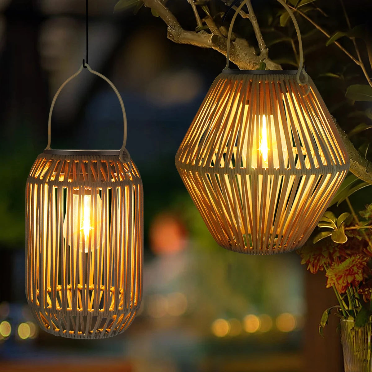 Solar Hanging Lantern Waterproof Boho Garden Yard Light
