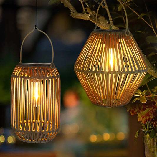 Solar Hanging Lantern Waterproof Boho Garden Yard Light