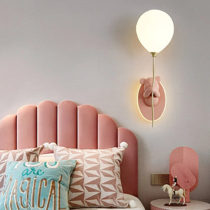 Cute Balloon Bear Wall Lamp for Kids Rooms
