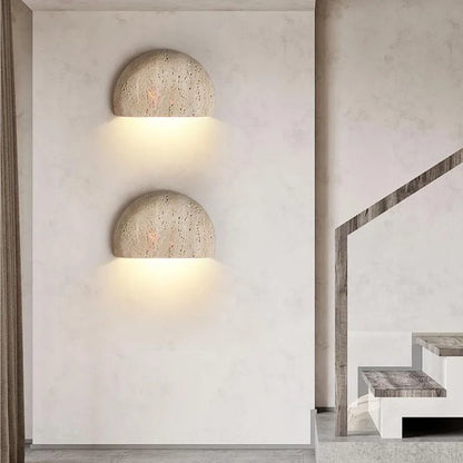 Wabi Sabi Stone Wall Lamp Bedroom Living Room Sconce