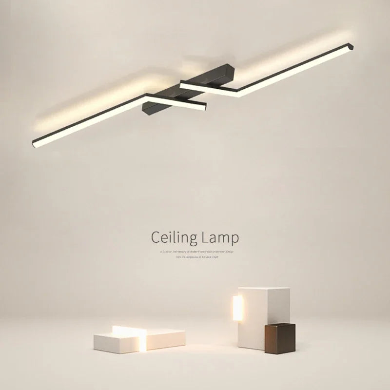 Modern LED Line Ceiling Light Living Room Dining Room Fixture