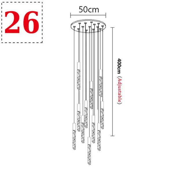 Spiral Crystal Staircase Chandelier for Luxury Interiors