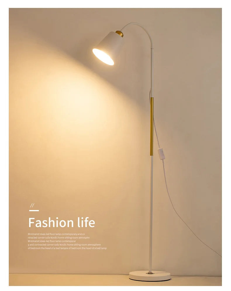 Adjustable LED Floor Lamp – Minimalist Iron Standing Reading Light