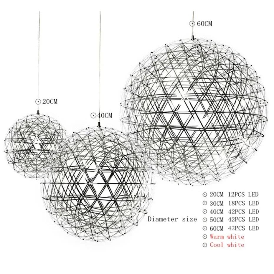 Modern Firework Ball LED Chandelier for Living Rooms