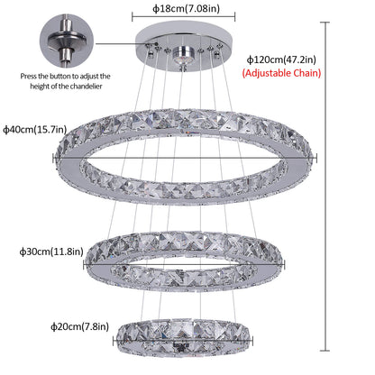 French Crystal Chandelier LED Dining Room Ceiling Light