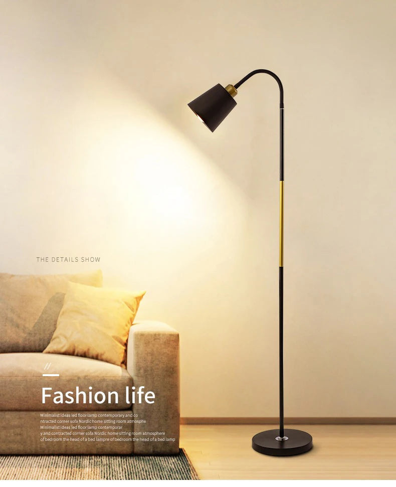 Adjustable LED Floor Lamp – Minimalist Iron Standing Reading Light