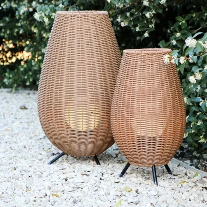 Handwoven Rattan Floor Lamp for Indoor and Outdoor Spaces