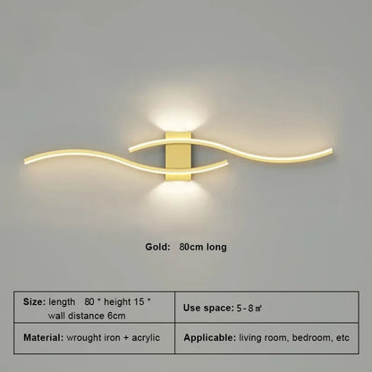 Modern LED Strip Wall Light TV Background Bedroom Living Room Lamp