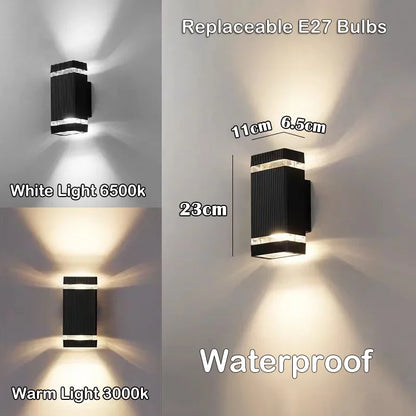 Outdoor LED Wall Sconce E27 Up Down Waterproof Porch Light