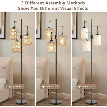 Three-Light Dimmable Floor Lamp for Living Rooms