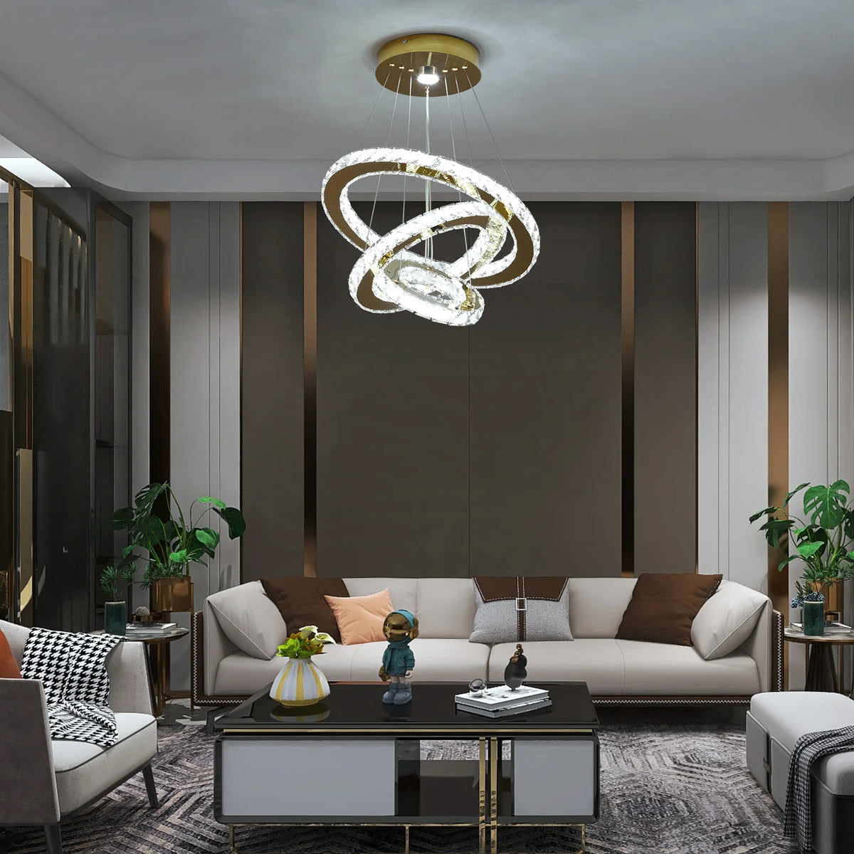 French Crystal Chandelier LED Dining Room Ceiling Light