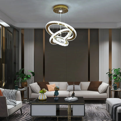French Crystal Chandelier LED Dining Room Ceiling Light