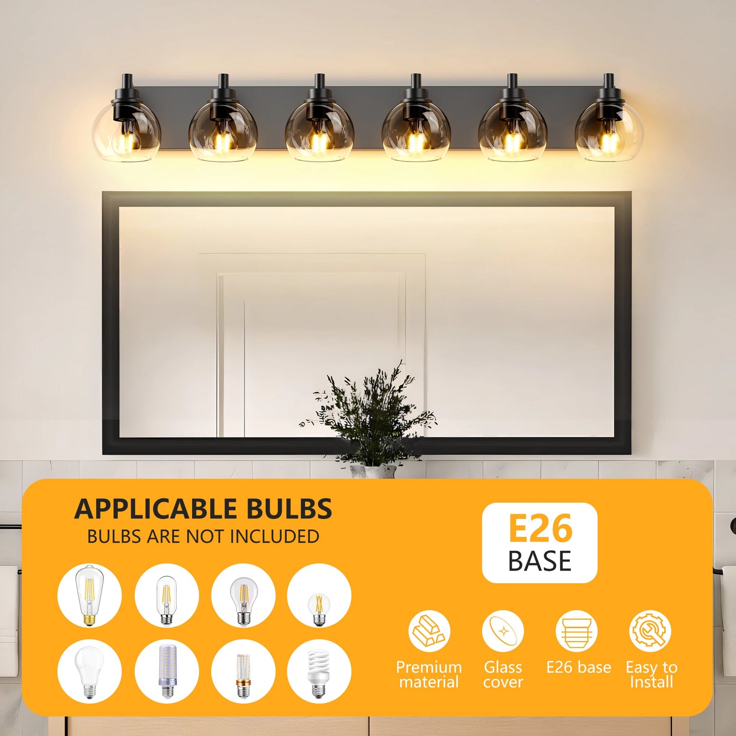 Modern Globe Vanity Light for Bathroom Mirrors