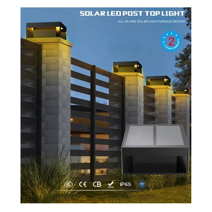 Solar Pillar Light Outdoor Waterproof Fence Yard Lamp