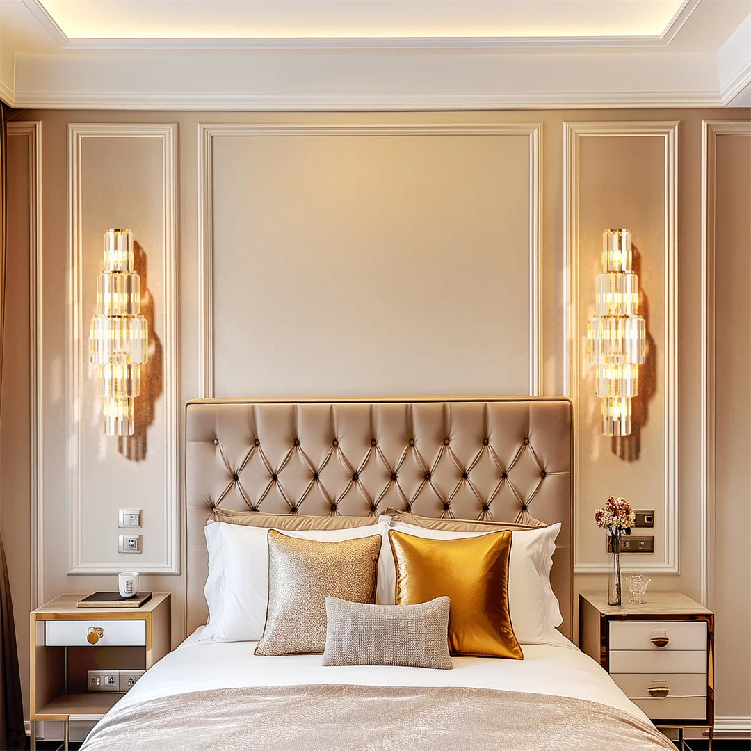 Crystal Wall Lamp Modern LED Bedroom Living Room Sconce