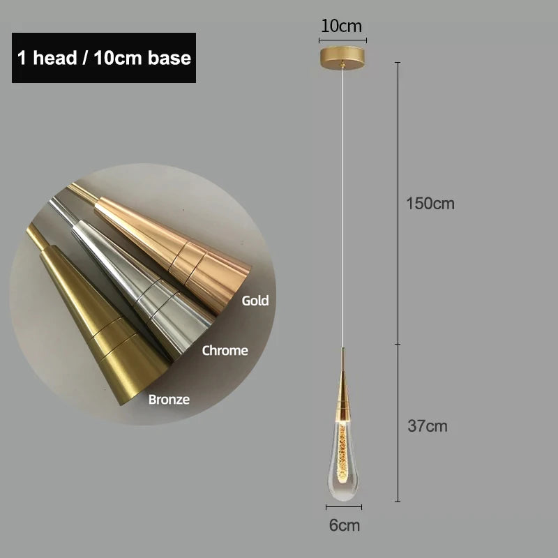 Raindrop Crystal Chandelier Modern Stair and Ceiling Lighting