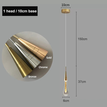 Raindrop Crystal Chandelier Modern Stair and Ceiling Lighting