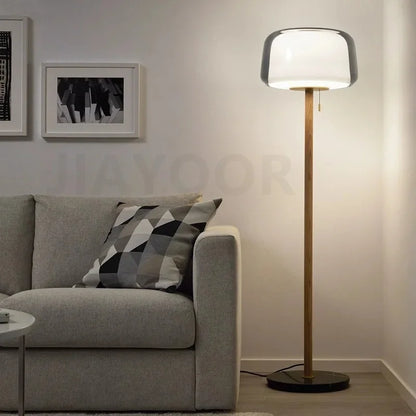Modern Glass Floor Lamp – Elegant Decorative Lighting for Living Room
