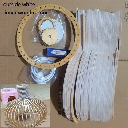 Solid Wood Cage Pendant Light Nordic Bamboo Hanging Lamp