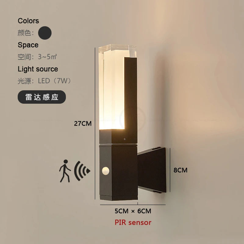 Motion Sensor Outdoor LED Wall Light for Home Security
