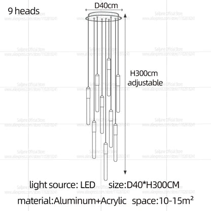 Modern Cylindrical LED Pendant Light for Dining Rooms