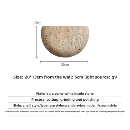 Wabi Sabi Stone Wall Lamp Bedroom Living Room Sconce