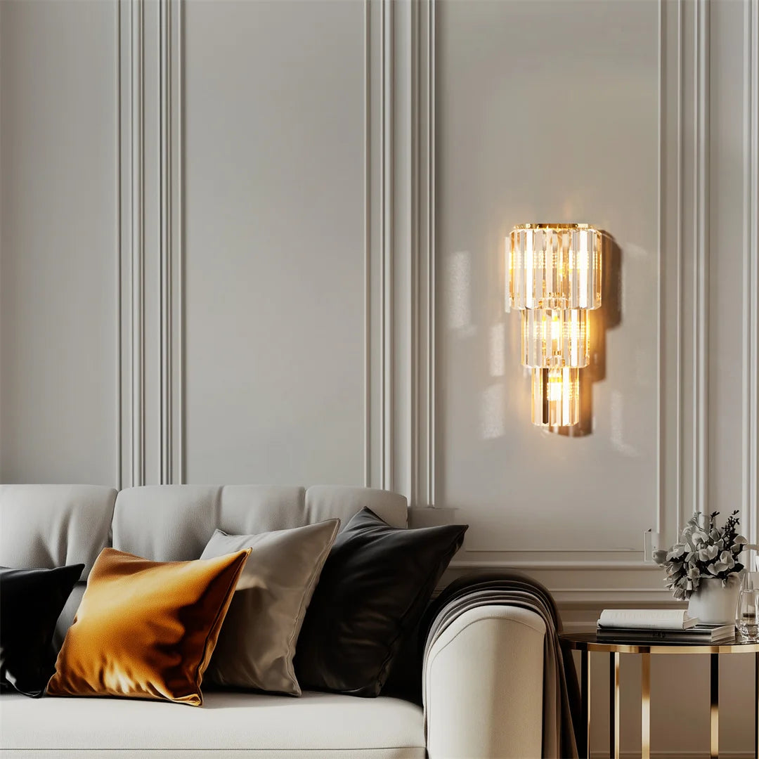 Crystal Wall Lamp Modern LED Bedroom Living Room Sconce