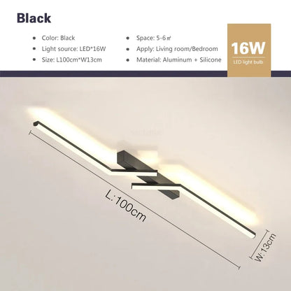 Modern LED Line Ceiling Light Living Room Dining Room Fixture