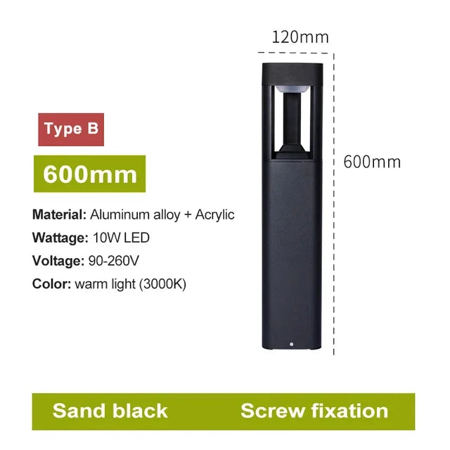 Modern LED Landscape Bollard Light for Garden Paths