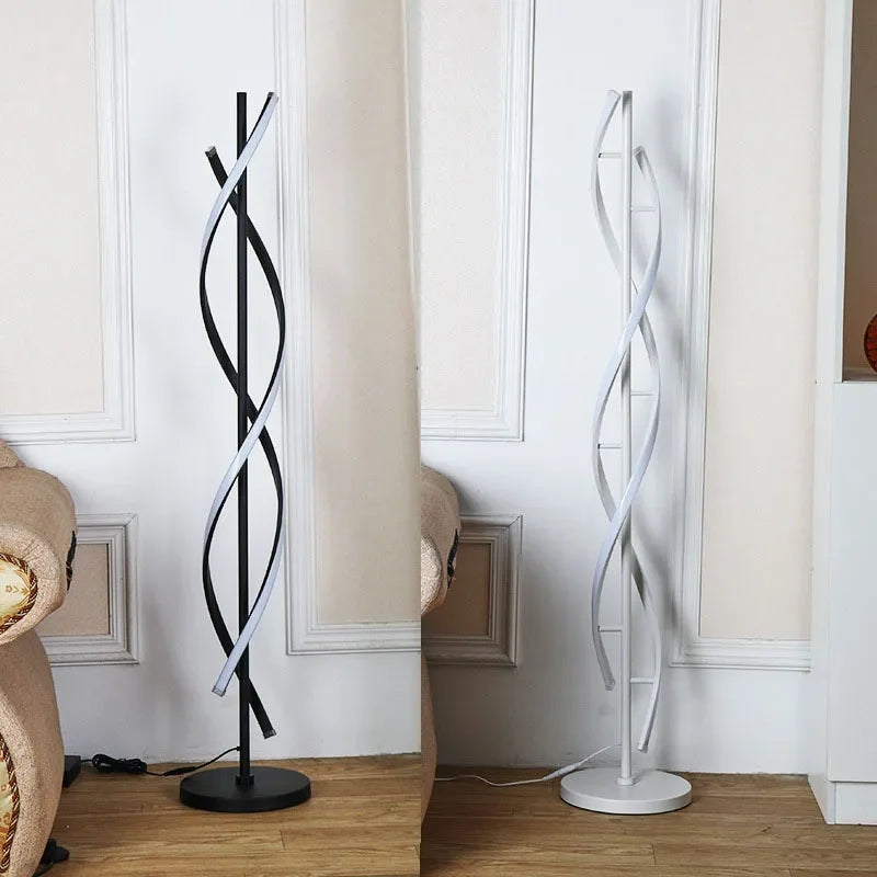 Modern RGB Spiral Floor Lamp for Ambient Corners