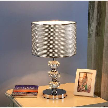 Modern Metallic Table Lamp – Gold/Silver Bedside Light with Soft Glow
