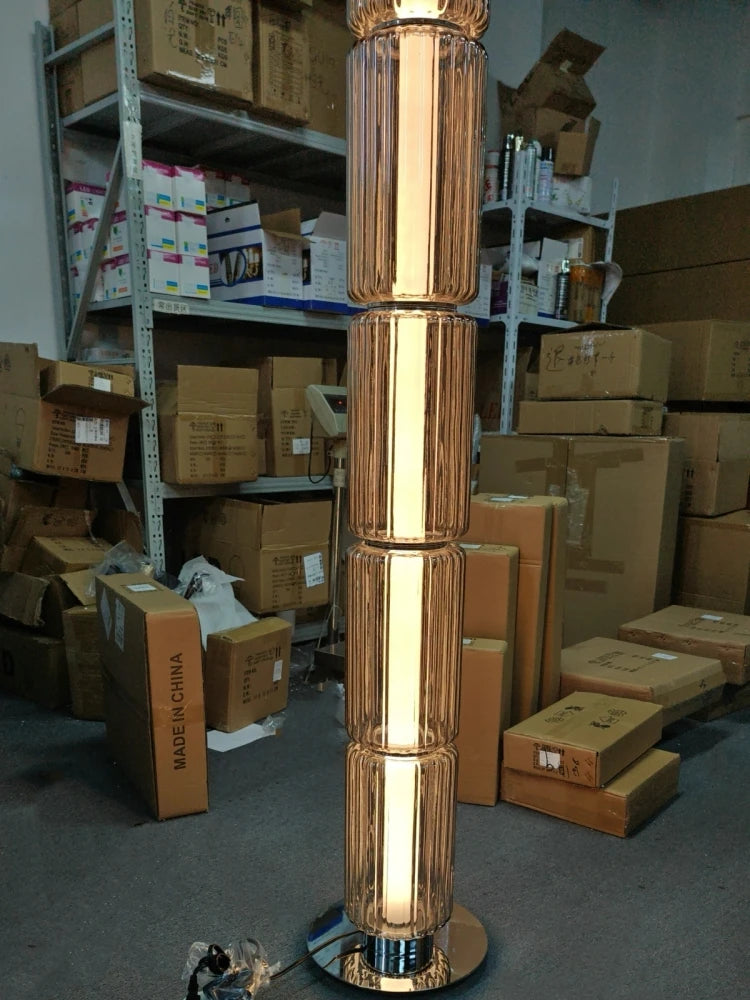 Nordic Glass Floor Lamp – Designer LED Standing Light for Home Decor