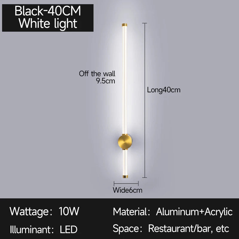 Modern LED Wall Sconce Copper Acrylic Indoor Wall Lamp