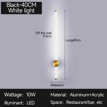 Modern LED Wall Sconce Copper Acrylic Indoor Wall Lamp