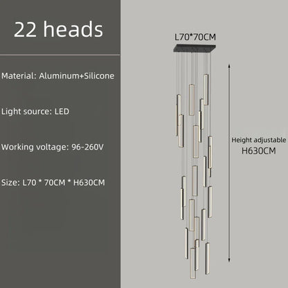 Modern Square Staircase Chandelier for Modern Spaces