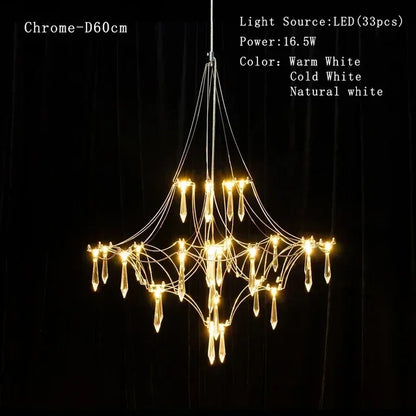 Firefly Crystal Chandelier Modern Living Room Ceiling Light