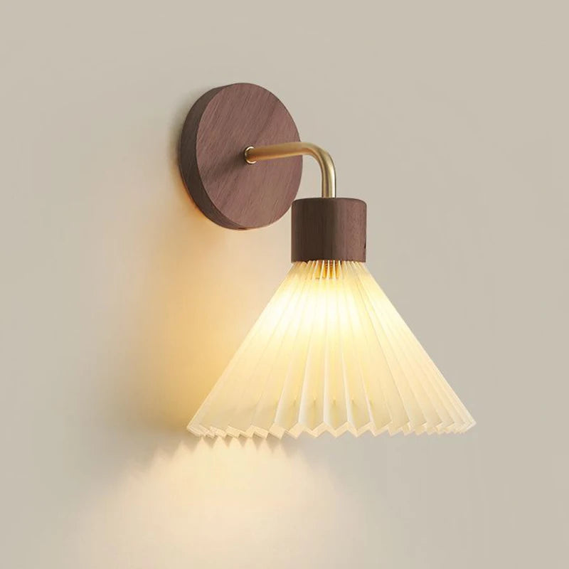 Nordic Wooden Wall Lamp for Cozy Bedrooms