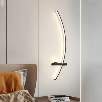 Modern Black LED Wall Light for Bedrooms and Hallways