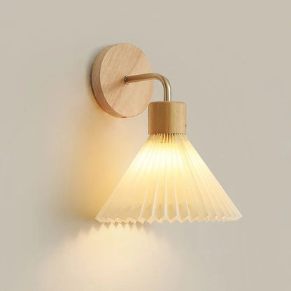 Nordic Wooden Wall Lamp for Cozy Bedrooms