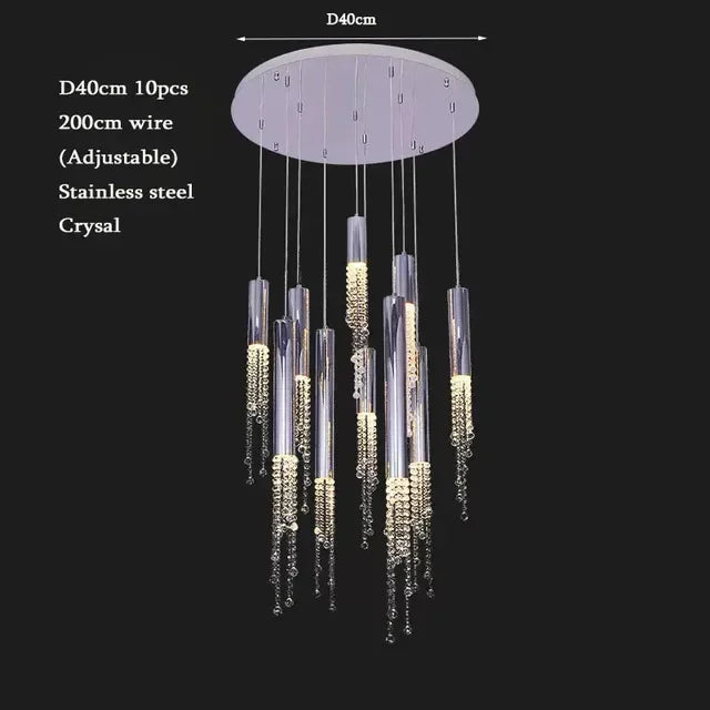 Luxury Crystal Staircase Chandelier for Grand Entrances